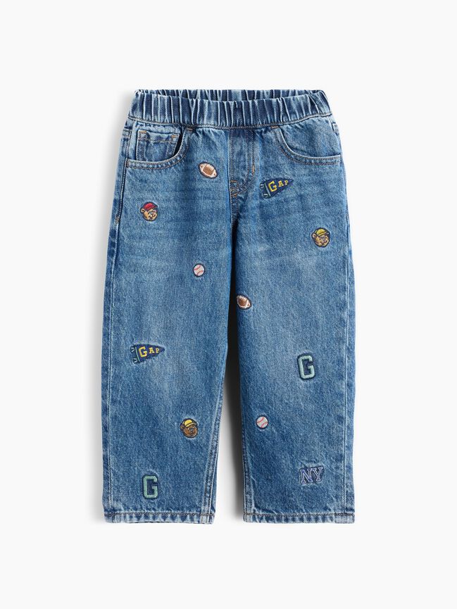 Baby & Toddler Embroidered Pull-On Baggy Jeans gap baby toddler embroidered pull on baggy jeans