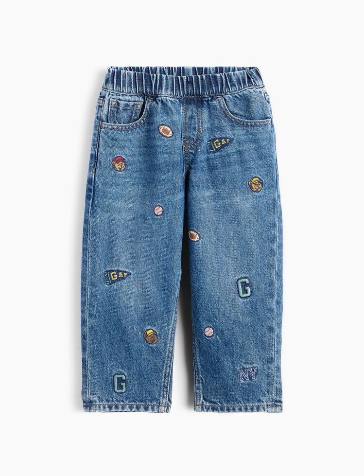 Baby & Toddler Embroidered Pull-On Baggy Jeans gap baby toddler embroidered pull on baggy jeans
