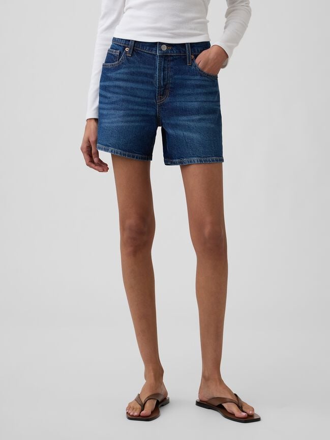 5" Mid Rise Soft Denim Shorts gap 5 mid rise soft denim shorts