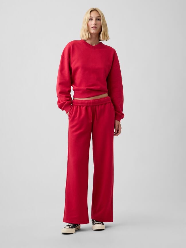 Oversized Wedge V-Neck Sweatshirt gap oversized wedge v neck sweatshirt