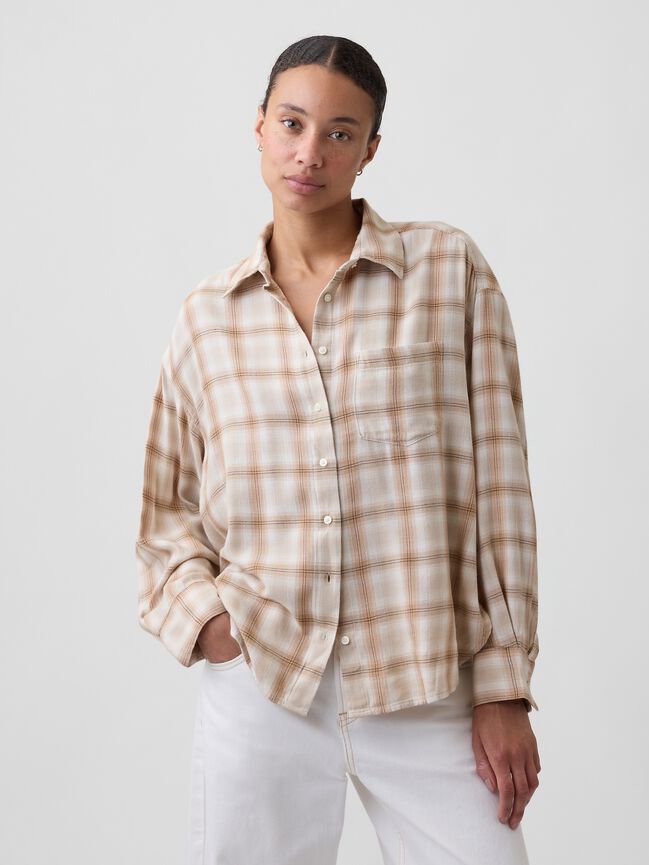 Oversized Shirt in Flannel gap oversized shirt in flannel