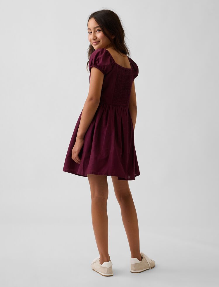 Kids Puff-Sleeve Dress gap kids puff sleeve dress