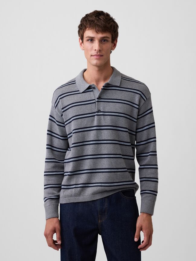 Relaxed Polo Sweater gap relaxed polo sweater