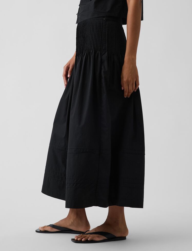 Poplin Pintuck Maxi Skirt gap poplin pintuck maxi skirt