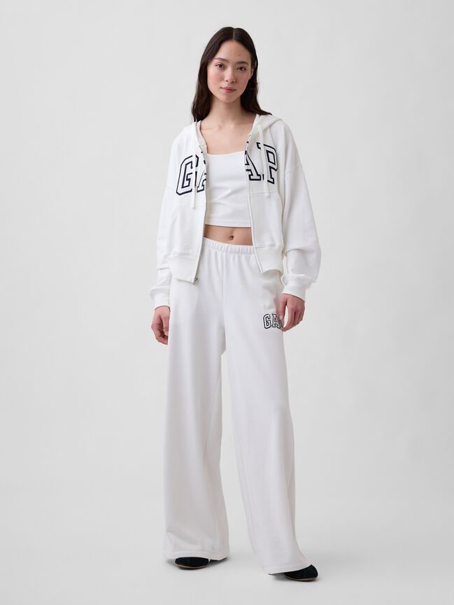 Gap Logo French Terry Wide-Leg Joggers gap logo french terry wide leg joggers