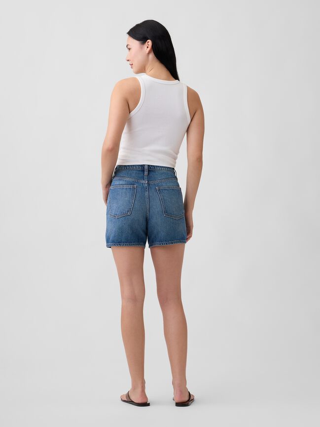 High Rise SuperSoft Drawstring Denim Shorts gap high rise supersoft drawstring denim shorts