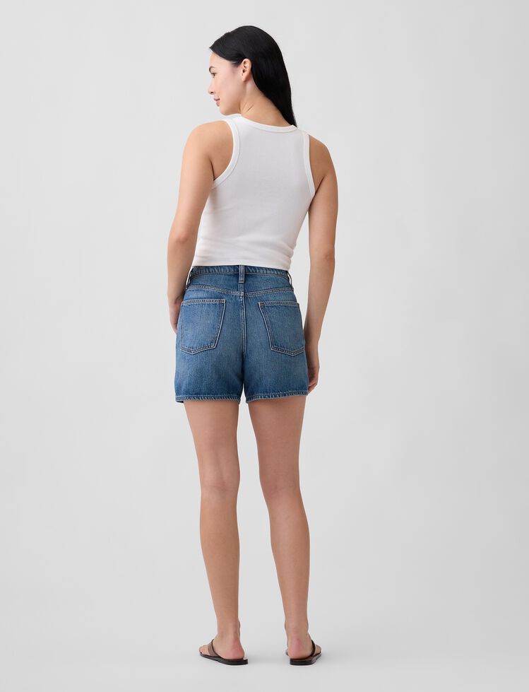 High Rise SuperSoft Drawstring Denim Shorts gap high rise supersoft drawstring denim shorts