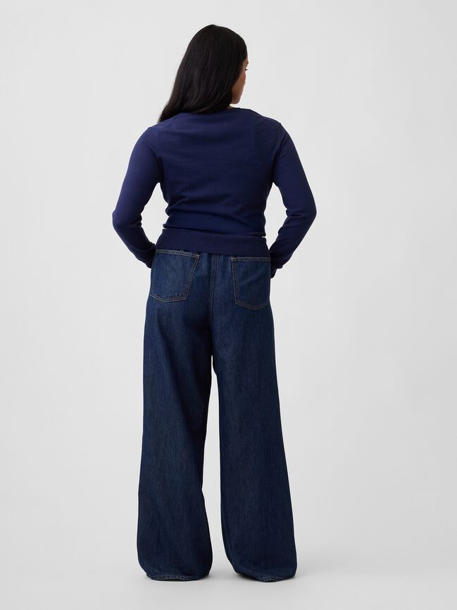 Mid Rise SuperLight Pull-On Wide-Leg Jeans gap mid rise superlight pull on wide leg jeans