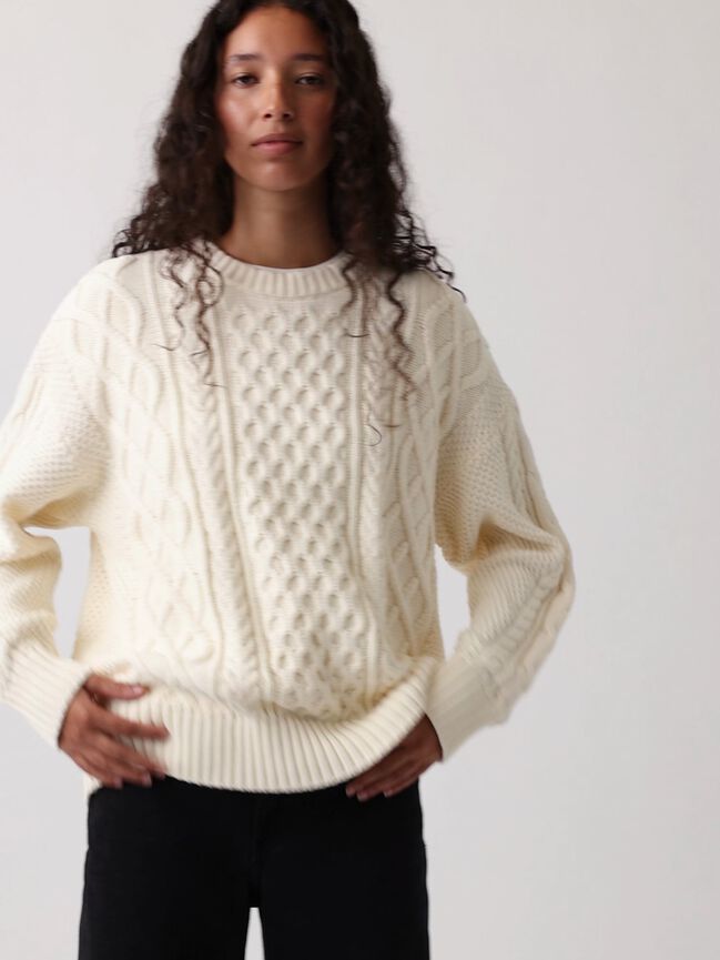 100% Cotton Cable-Knit Oversized Sweater gap 100 cotton cable knit oversized sweater