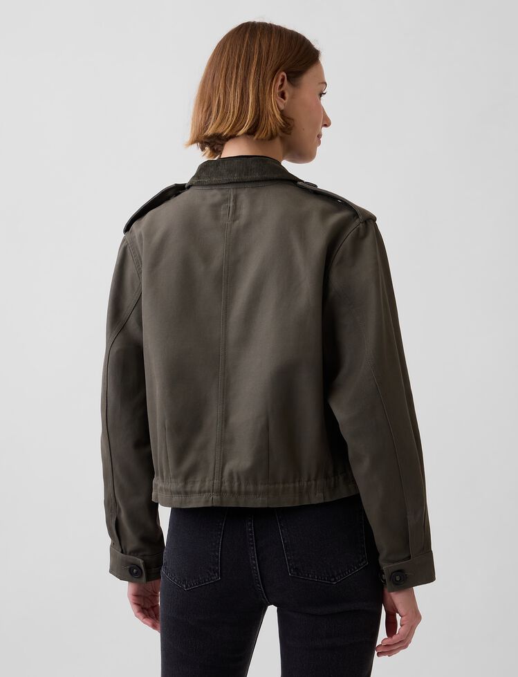 Canvas Crop Utility Jacket gap canvas crop utility jacket