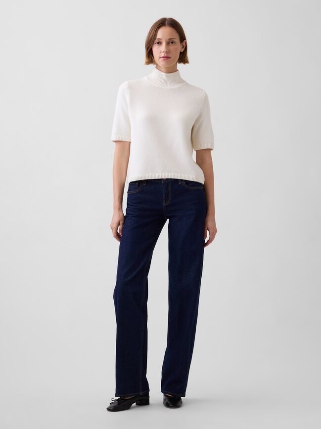CashSoft Mockneck Elbow-Sleeve Sweater gap cashsoft mockneck elbow sleeve sweater