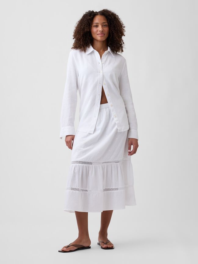 Oversized Linen-Blend Easy Shirt gap oversized linen blend easy shirt