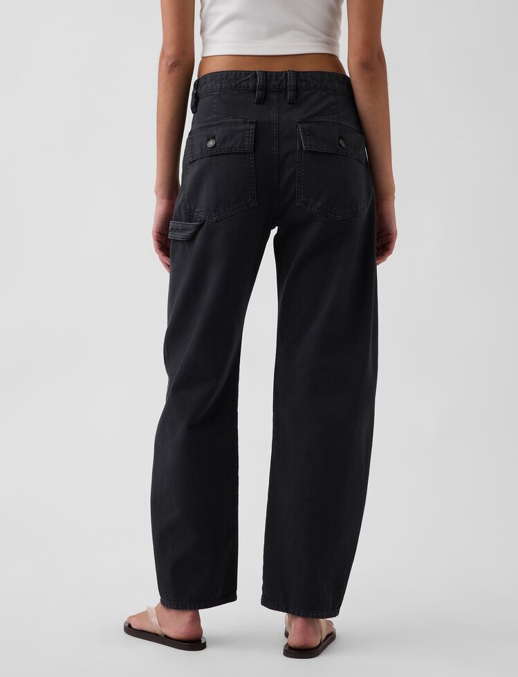 Mid Rise Barrel Utility Ankle Pants gap mid rise barrel utility ankle pants