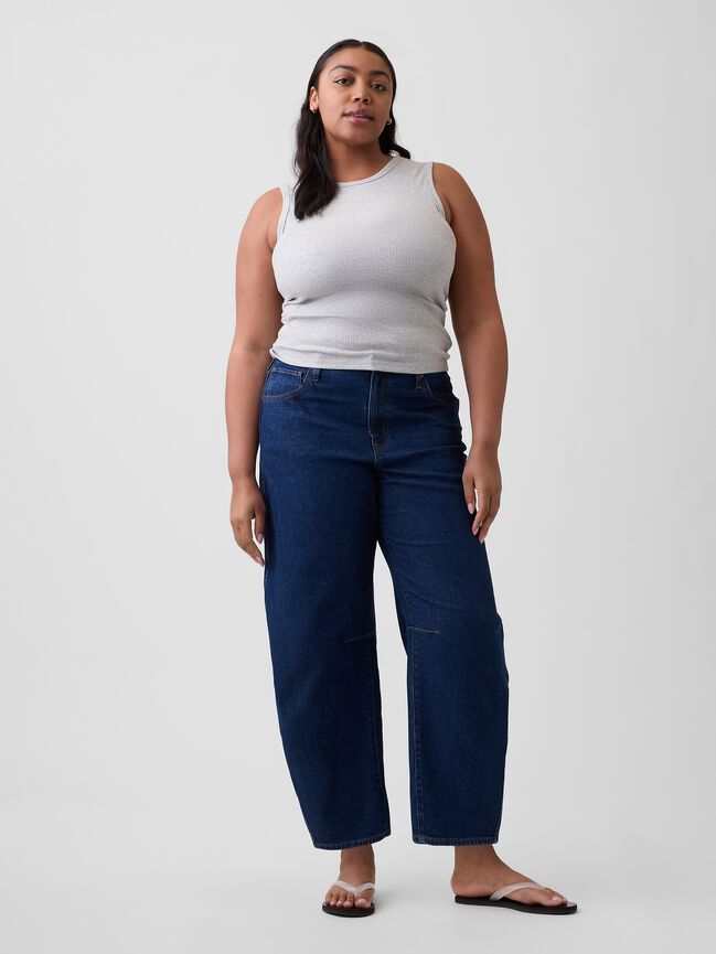 High Rise Barrel Jeans gap high rise barrel jeans