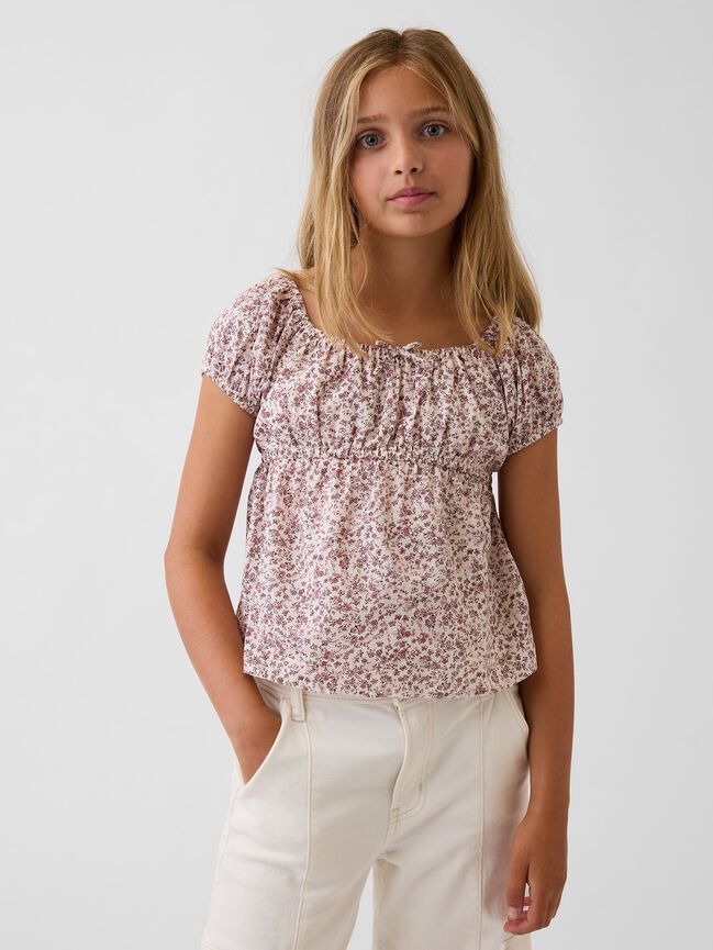 Kids Puff-Sleeve Top gap kids puff sleeve top