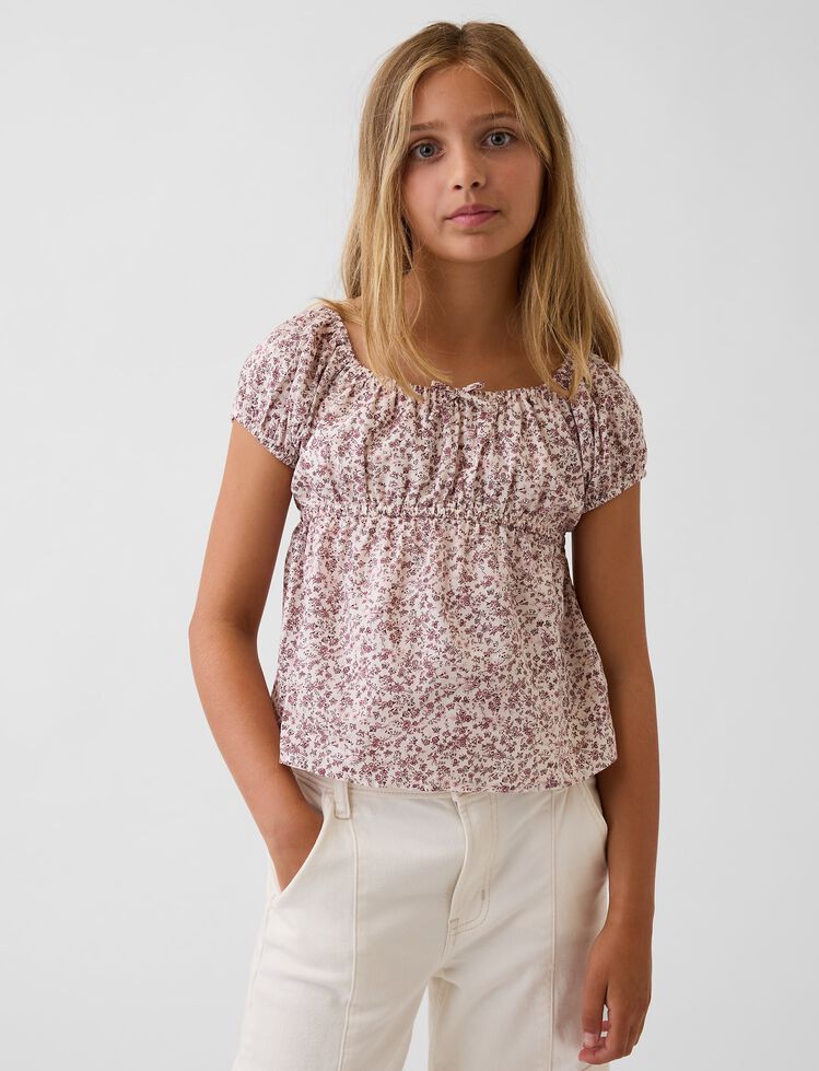 Kids Puff-Sleeve Top gap kids puff sleeve top