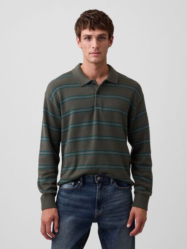 Relaxed Polo Sweater gap relaxed polo sweater