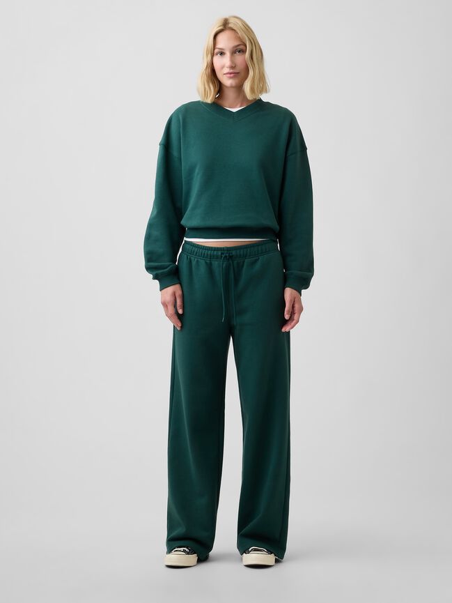 Oversized Wedge V-Neck Sweatshirt gap oversized wedge v neck sweatshirt