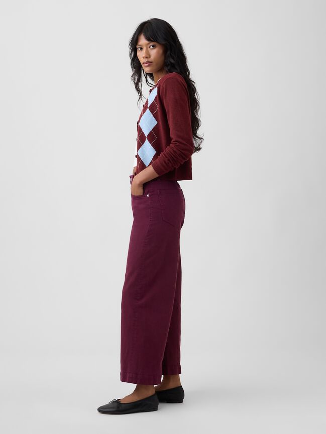 High Rise Wide-Leg Crop Jeans gap high rise wide leg crop jeans