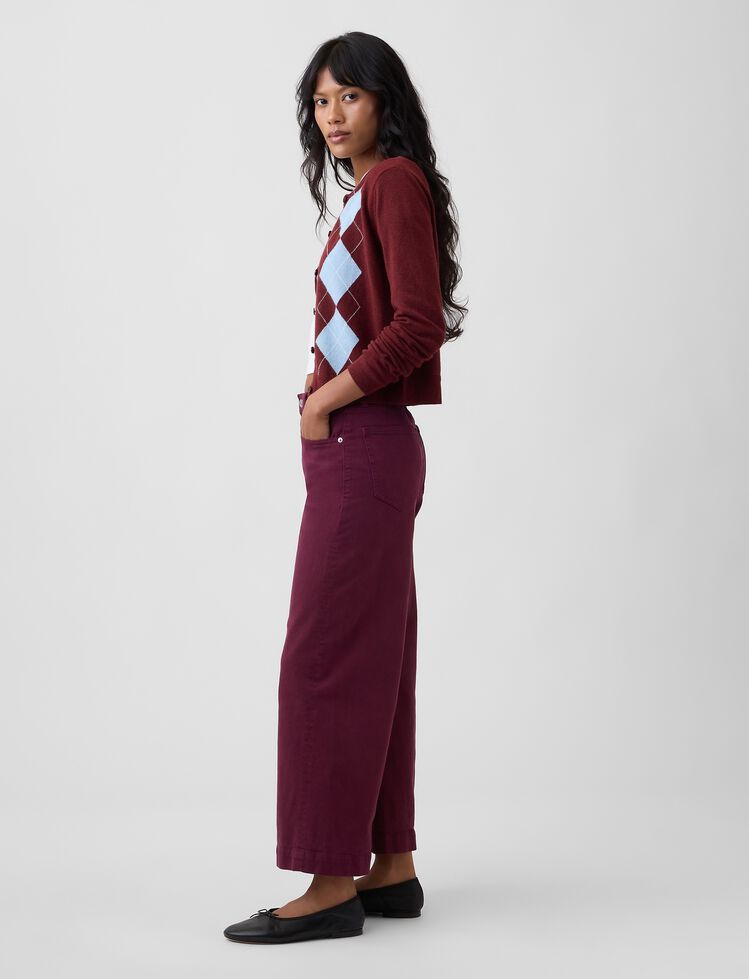 High Rise Wide-Leg Crop Jeans gap high rise wide leg crop jeans