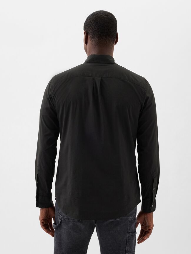 Stretch Poplin Shirt in Standard Fit gap stretch poplin shirt in standard fit