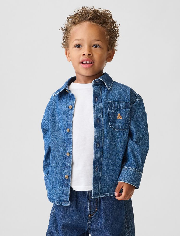 Baby & Toddler Denim Big Shirt gap baby toddler denim big shirt