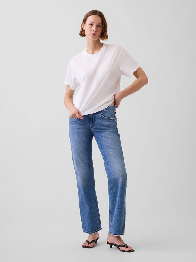 Mid Rise Relaxed Straight Jeans gap mid rise relaxed straight jeans