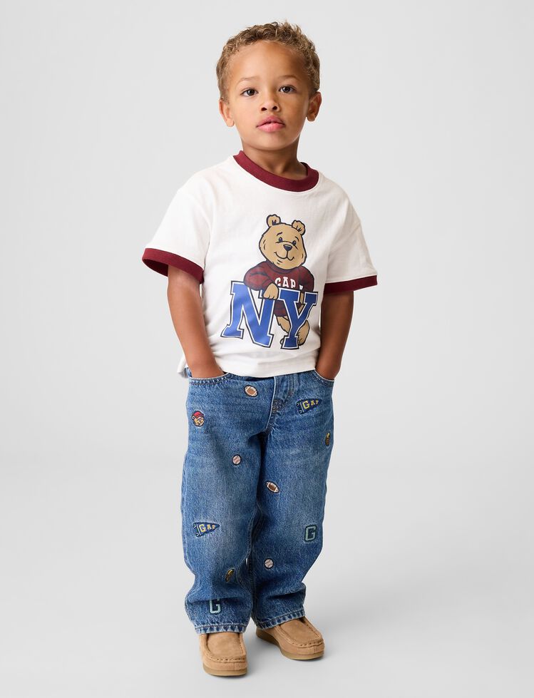 Baby & Toddler Embroidered Pull-On Baggy Jeans gap baby toddler embroidered pull on baggy jeans