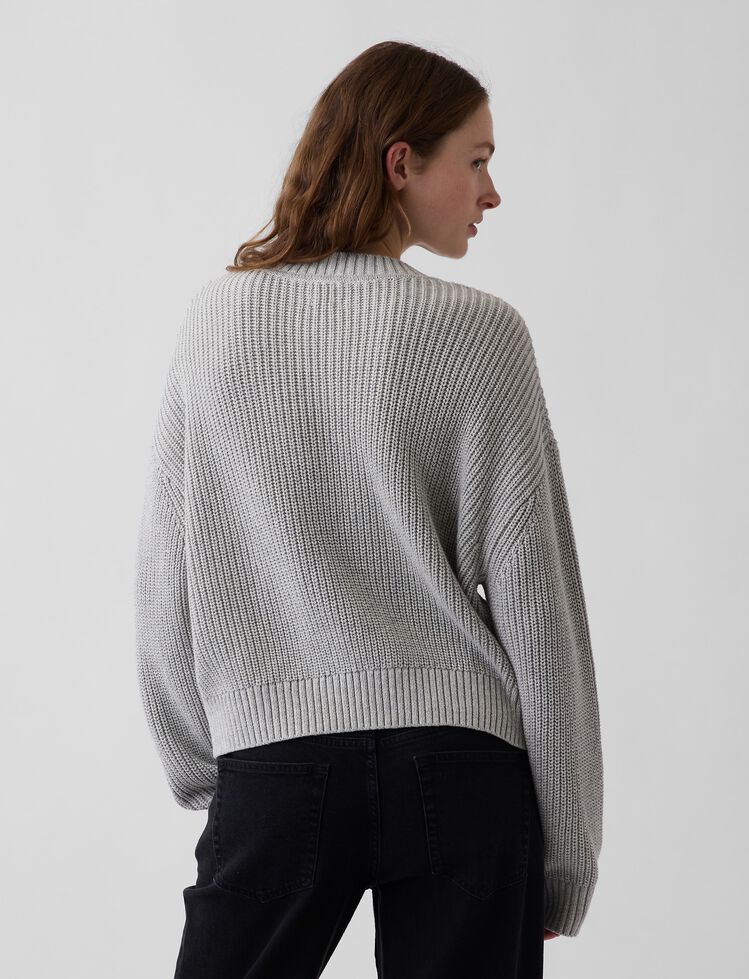 100% Cotton Oversized Shaker V-Neck Sweater gap 100 cotton oversized shaker v neck sweater