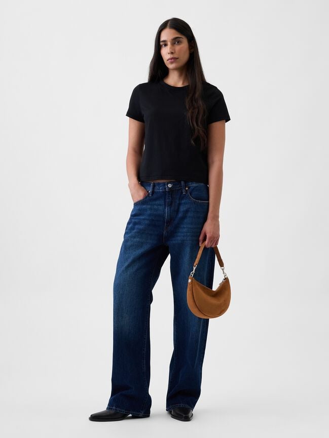 Small Vegan Suede Crescent Crossbody gap small vegan suede crescent crossbody