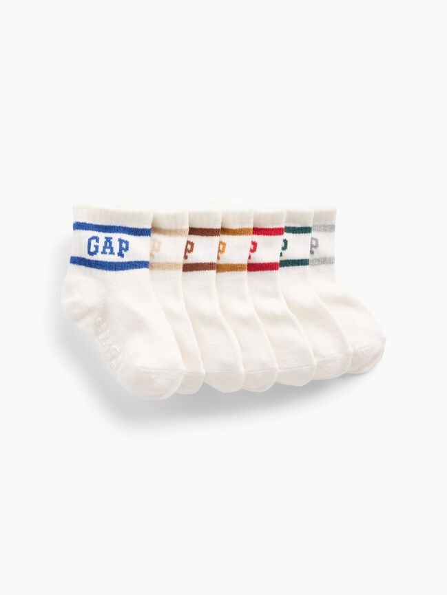 Baby & Toddler Varsity Logo Crew Socks (7-Pack) gap baby toddler varsity logo crew socks 7 pack