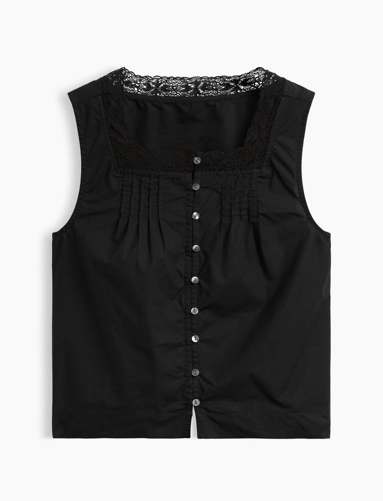 Poplin Pintuck Shell Top gap poplin pintuck shell top