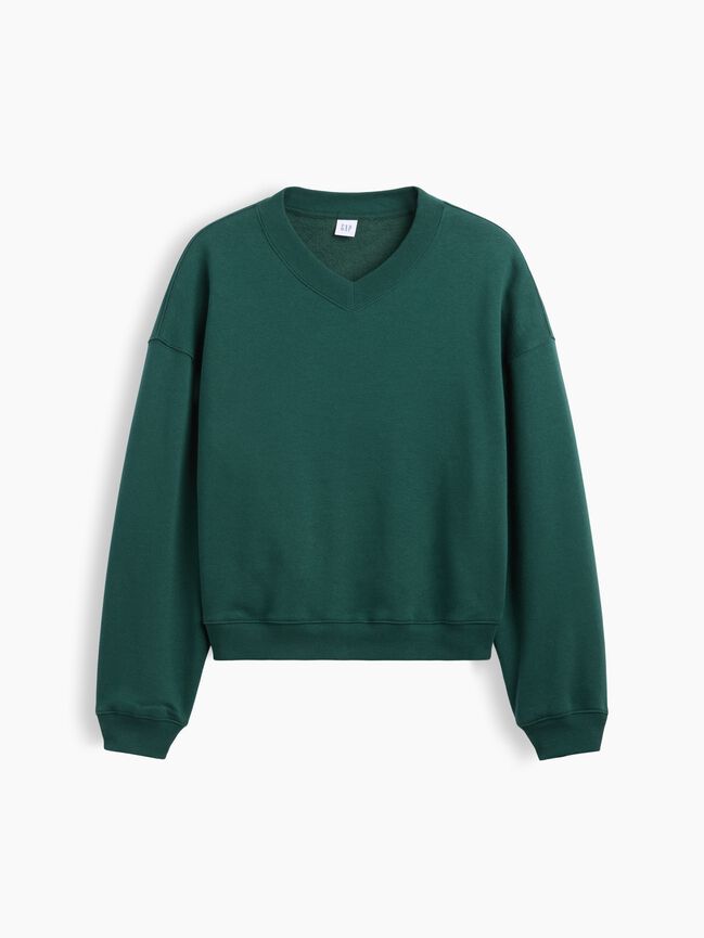 Oversized Wedge V-Neck Sweatshirt gap oversized wedge v neck sweatshirt