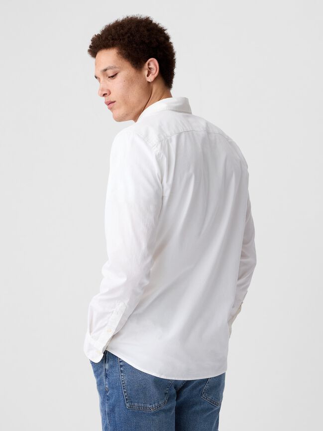 Stretch Poplin Shirt in Slim Fit gap stretch poplin shirt in slim fit