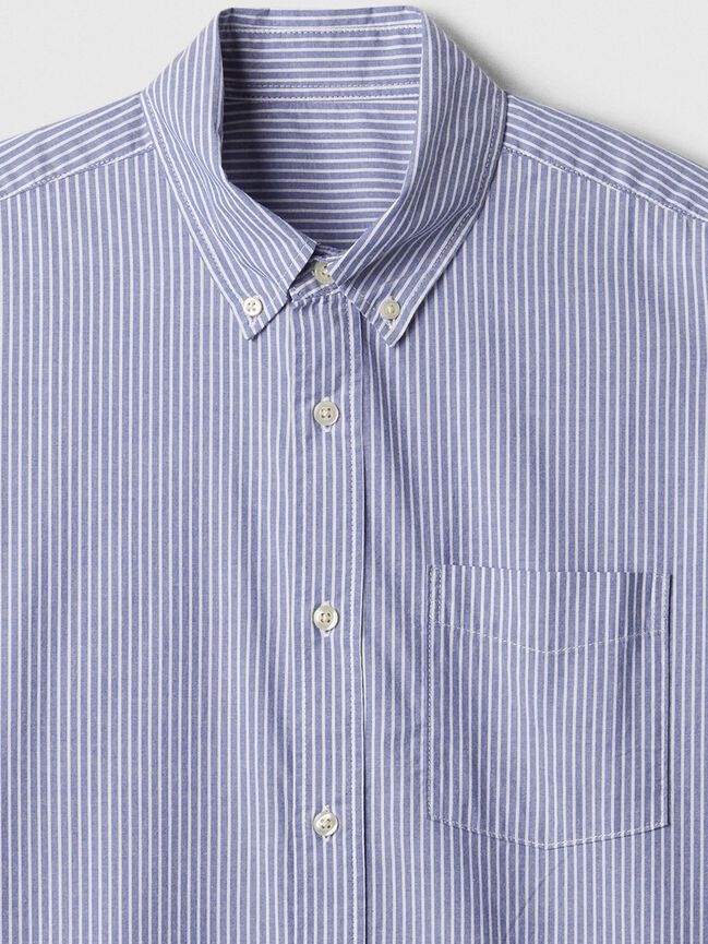 Stretch Poplin Shirt in Standard Fit gap stretch poplin shirt in standard fit