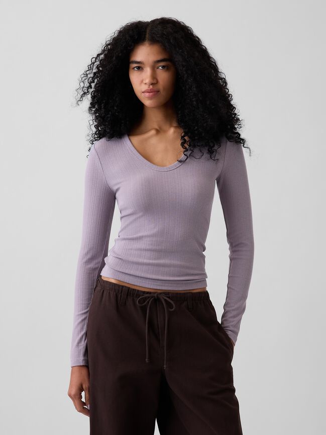 Variegated Rib Top gap variegated rib top