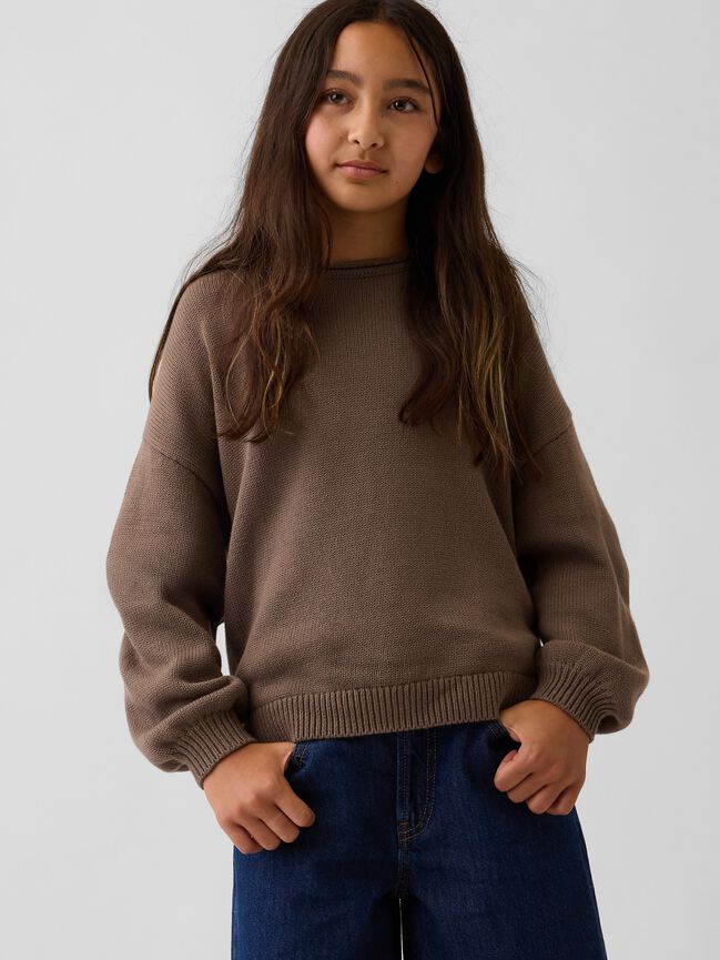Kids 100% Cotton Oversized Rollneck Sweater gap kids 100 cotton oversized rollneck sweater