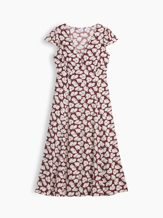 Flutter Sleeve V-Neck Midi Dress gap flutter sleeve v neck midi dress