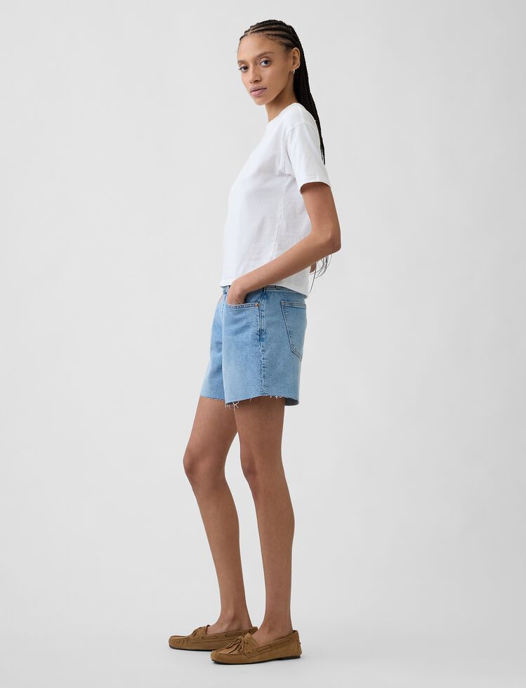 5" Mid Rise Soft Denim Shorts gap 5 mid rise soft denim shorts