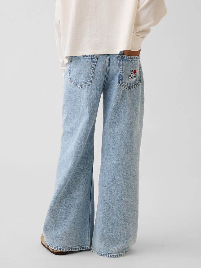 Kids Low Rise Embroidered I Heart NY Baggy Jeans gap kids low rise embroidered i heart ny baggy jeans