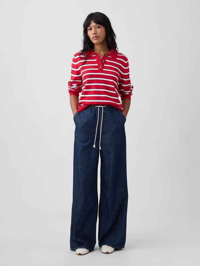 Mid Rise SuperLight Pull-On Wide-Leg Jeans gap mid rise superlight pull on wide leg jeans