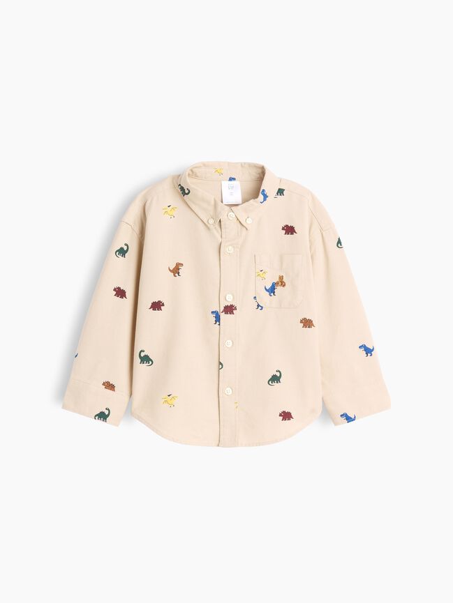 Baby & Toddler Print Oxford Big Shirt gap baby toddler print oxford big shirt