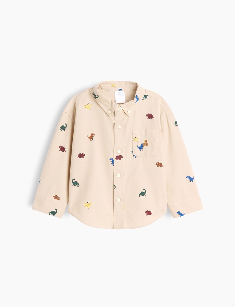 Baby & Toddler Print Oxford Big Shirt gap baby toddler print oxford big shirt