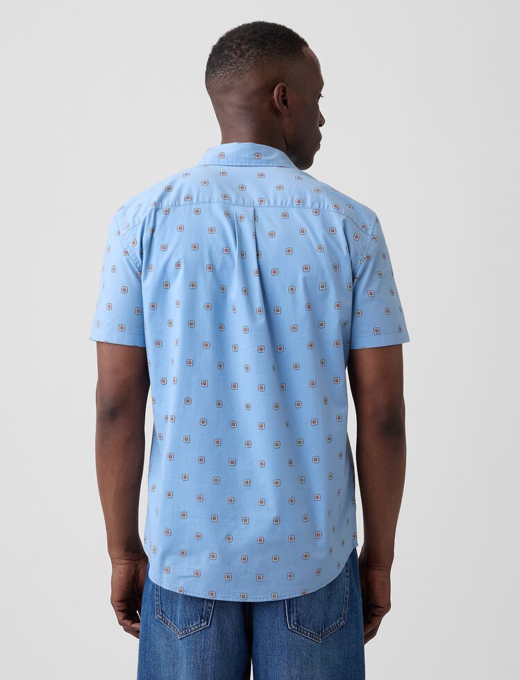 Stretch Poplin Shirt in Standard Fit gap stretch poplin shirt in standard fit