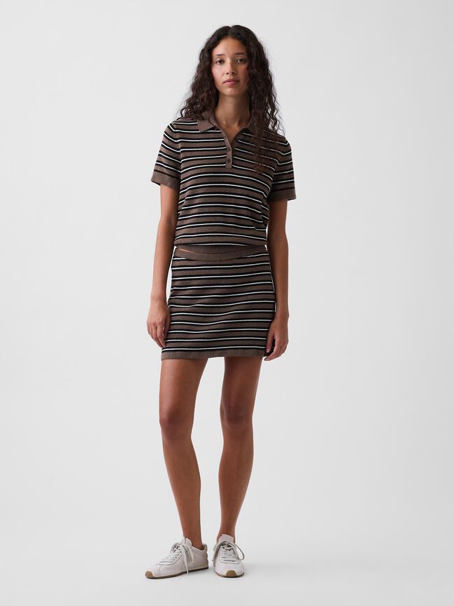 100% Cotton Stripe Sweater Mini Skort gap 100 cotton stripe sweater mini skort