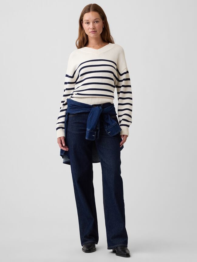 Oversized V-Neck Sweater gap oversized v neck sweater