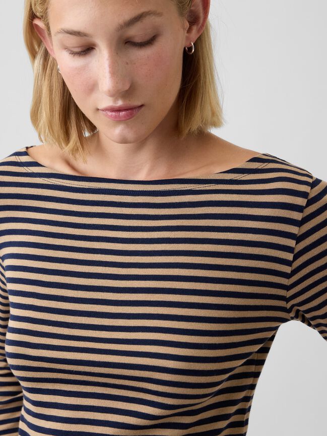Modern Ribbed Boatneck T-Shirt gap modern ribbed boatneck t shirt