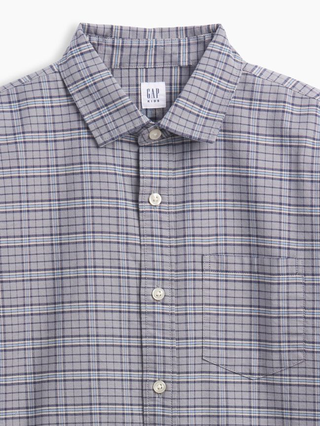 Kids Relaxed Plaid Oxford Shirt gap kids relaxed plaid oxford shirt