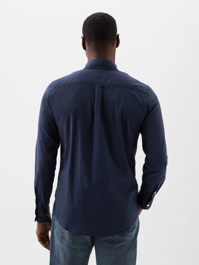 Stretch Poplin Shirt in Standard Fit gap stretch poplin shirt in standard fit