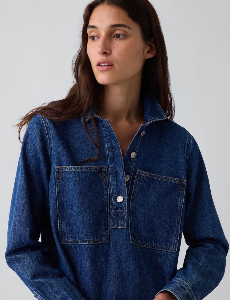 Denim Shift Mini Dress gap denim shift mini dress